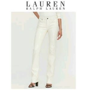 LRL Lauren Ralph Lauren Modern Straight Leg High-Rise Cotton Stretch Jeans Cream